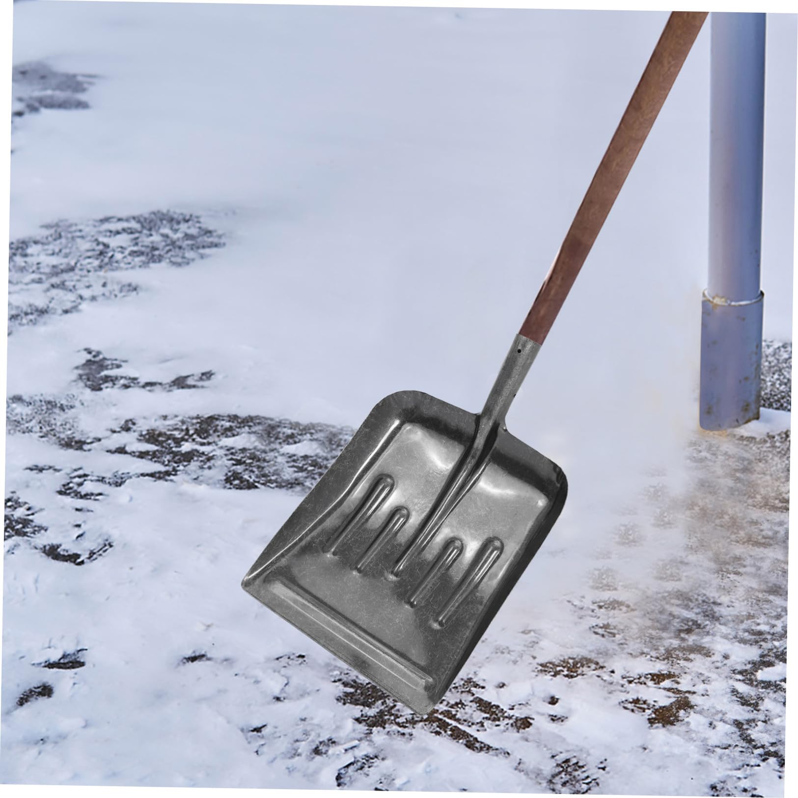 DOITOOL Manganstahl Reinigungsspaten für Landwirtschaft und Garten Kurzstiel Flachspaten mit Ergonomischem Griff rutschfeste Oberfläche für Mistentfernung Schneeschaufeln und