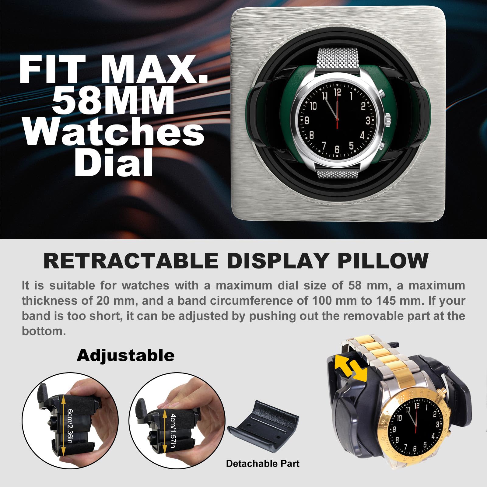 XTELARY Remontoir de Montre Automatique pour Homme et Femme avec Moteurs Mabuchi - Fonctionnement sur Piles ou Bloc d'alimentation - pour Homme et Femme