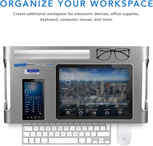 Miniatura 5 de Mount-It! Soporte de monitor de aluminio para iMac - Elevador ancho de monitor Unibody - Soporte de metal para monitor de escritorio con