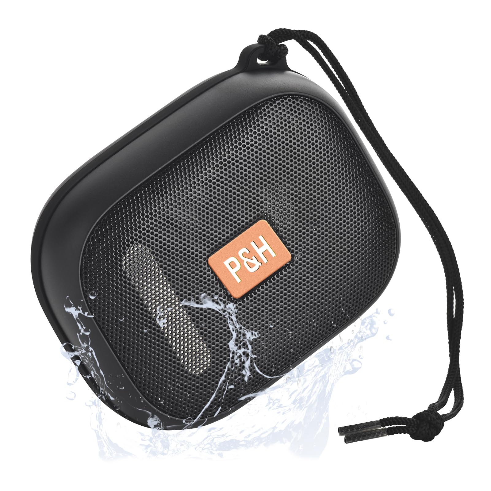 Hopjuery Portable Bluetooth Speaker, Small Speakers Bluetooth Wireless, IPX7 Waterproof Bluetooth Speaker Suitable for in Bathroom, Pools, Boating and Hiking Black