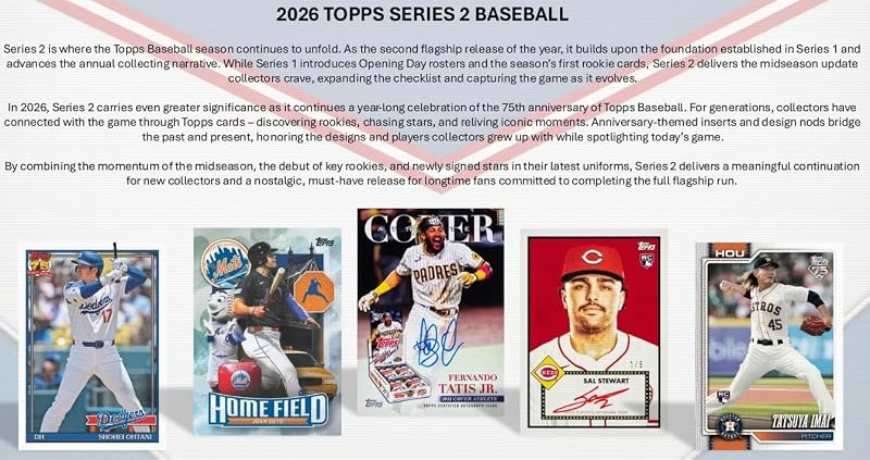 NUEVA MEGA Box de tarjetas coleccionables de la Serie 2 de béisbol 2026