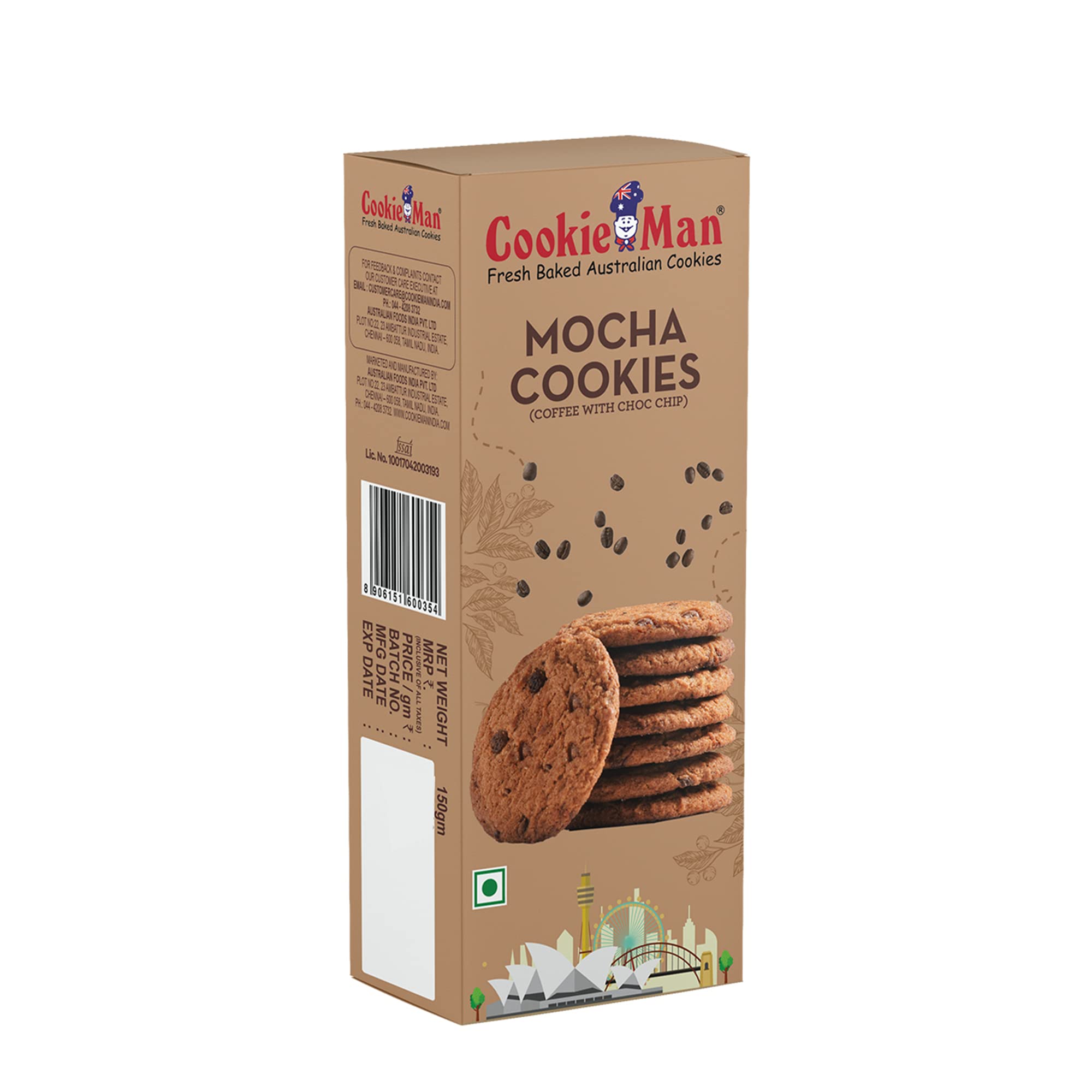 CookieMan Coffee Cookies with Choco Chips - 150g (B09XJ1KBJY) Amazon Price History, Amazon Price Tracker
