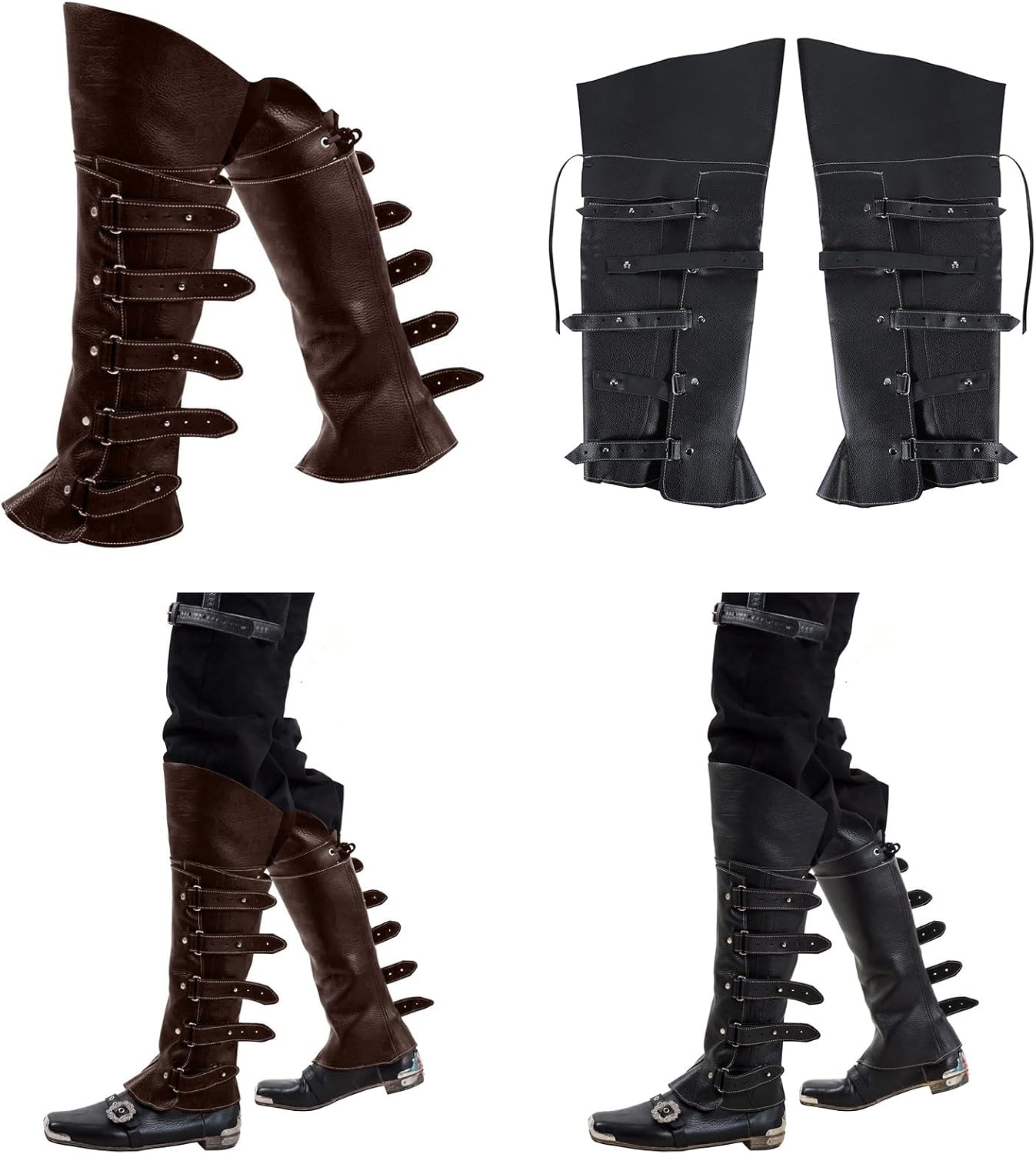 Medieval Gaiters Leg Covers Knight Boot Covers Steampunk Leg Guards Warrior Knight Cosplay Costume Accessories Gifts Medieval