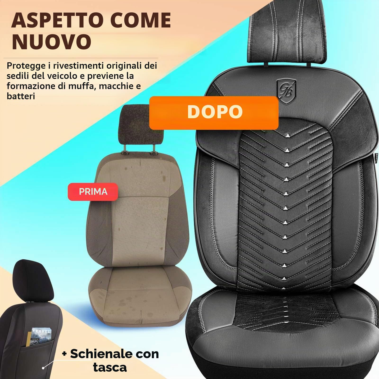 Coprisedili universali per auto e SUV – Coprisedili di alta qualità in velluto per sedili anteriori, colore nero, grigio, compatibili con airbag