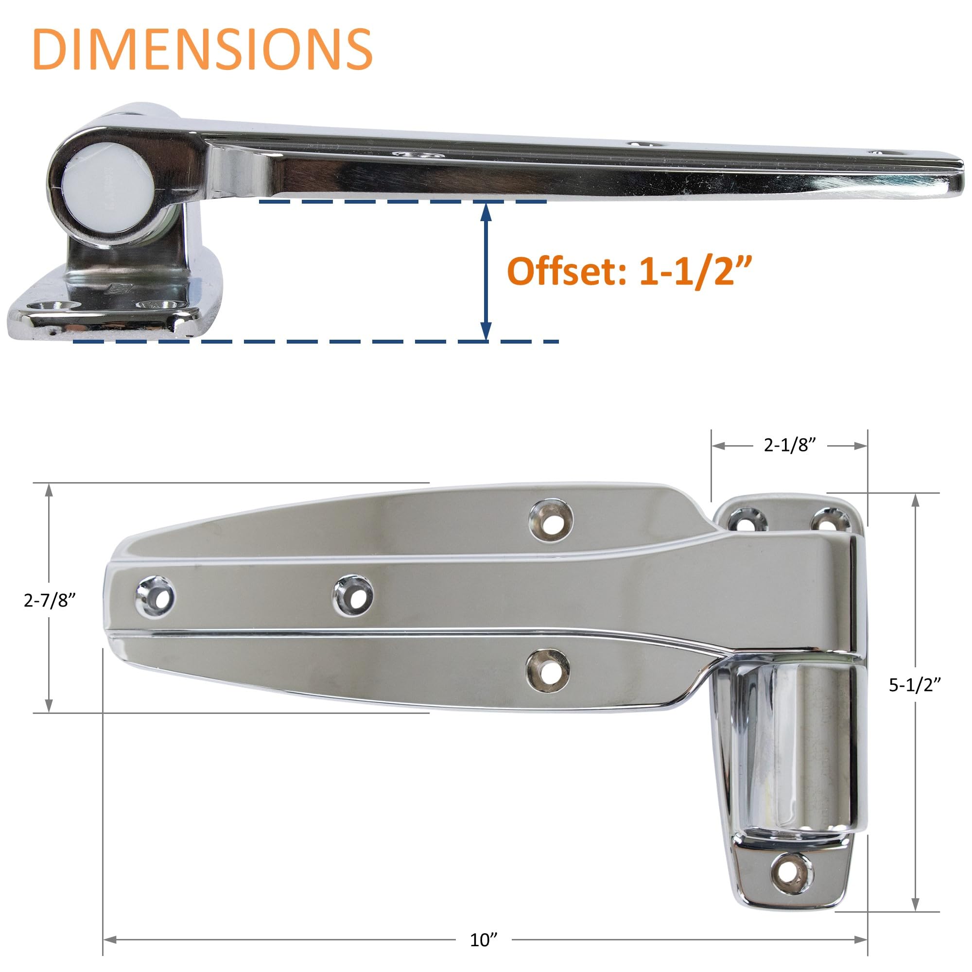 Amazon.com: Awoco 1245-187-54 Reversible Cam-Rise Hinge Chrome