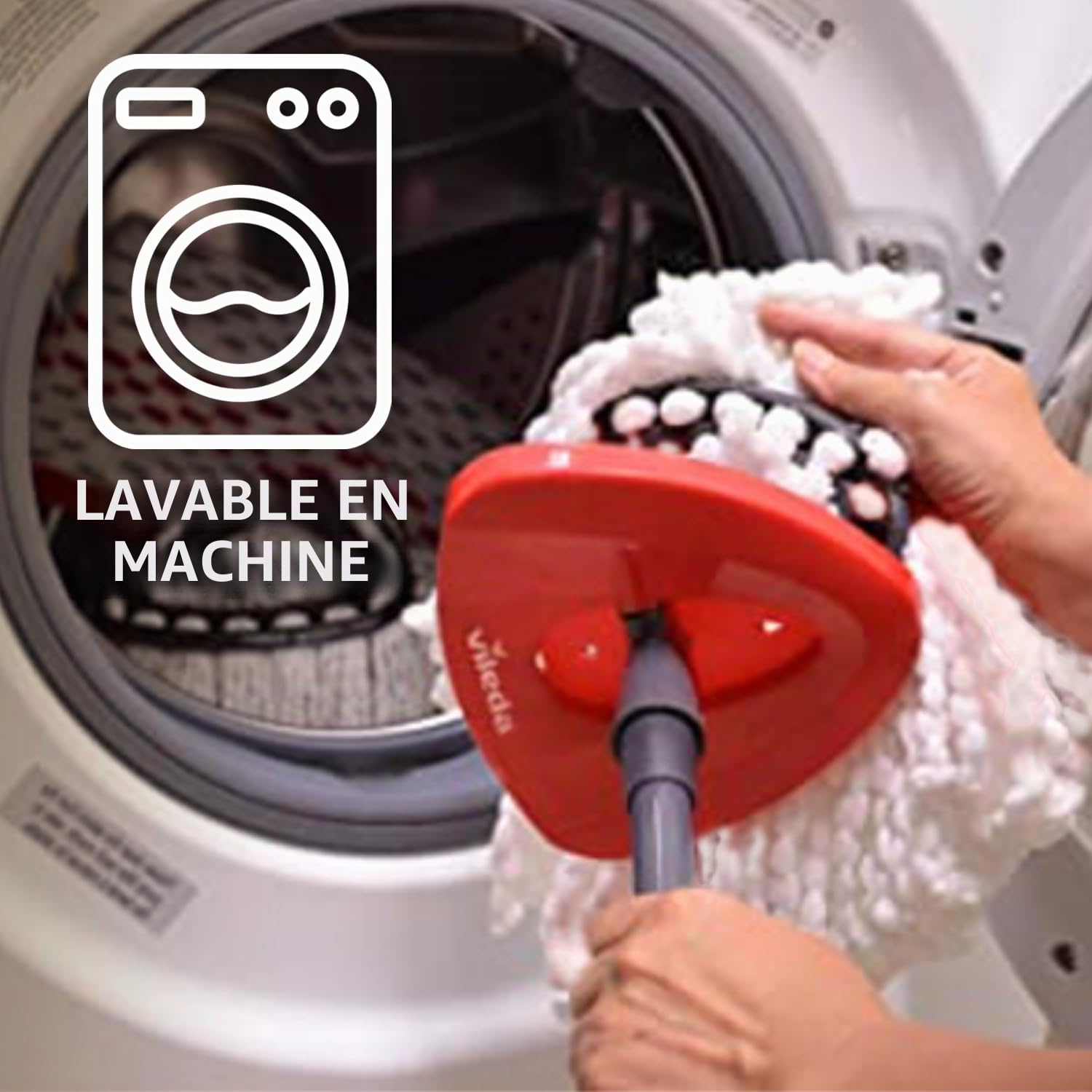 Vileda Vileda Easy Wring & Clean Balai Rotatif et Seau avec pédale | Manche 3 pièces 130 cm | Balai de Sol avec essoreuse | Turbo Recharge 100% Microfibre |
