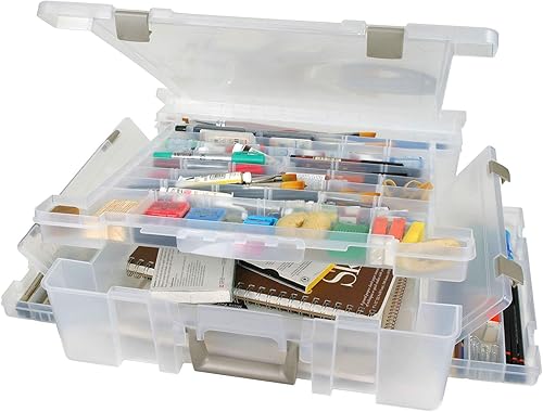 Miniatura 4 de ArtBin 6981AB Super Satchel Deluxe Base dividida, organizador grande portátil de arte y manualidades con cajones, 1 estuche de almacenamiento de