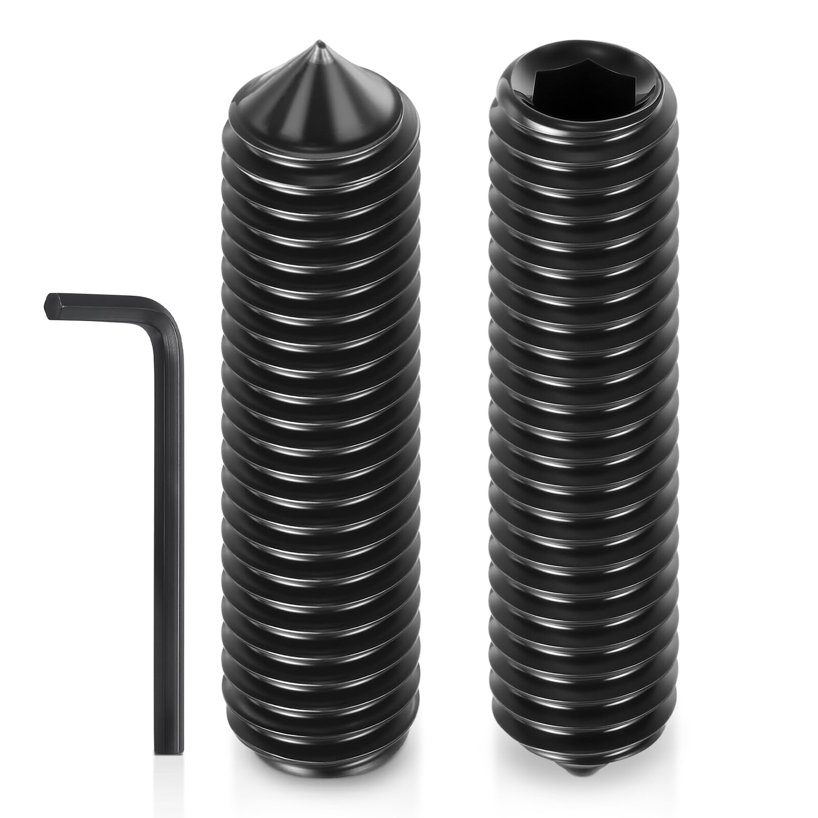 Kozelo 40Pcs Cone Point Socket Set Screws-M5-0.8x20mm Carbon Steel