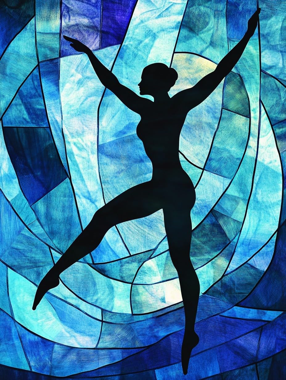 WANGWANGMIAO Paint by Numbers for Adults Ballet Dancer cuts Blue,16x20 Inch Linen Canvas Acrylic DIY Number Painting Kits Hand Painted Oil Painting Wall Art Decor Gifts，with Frame