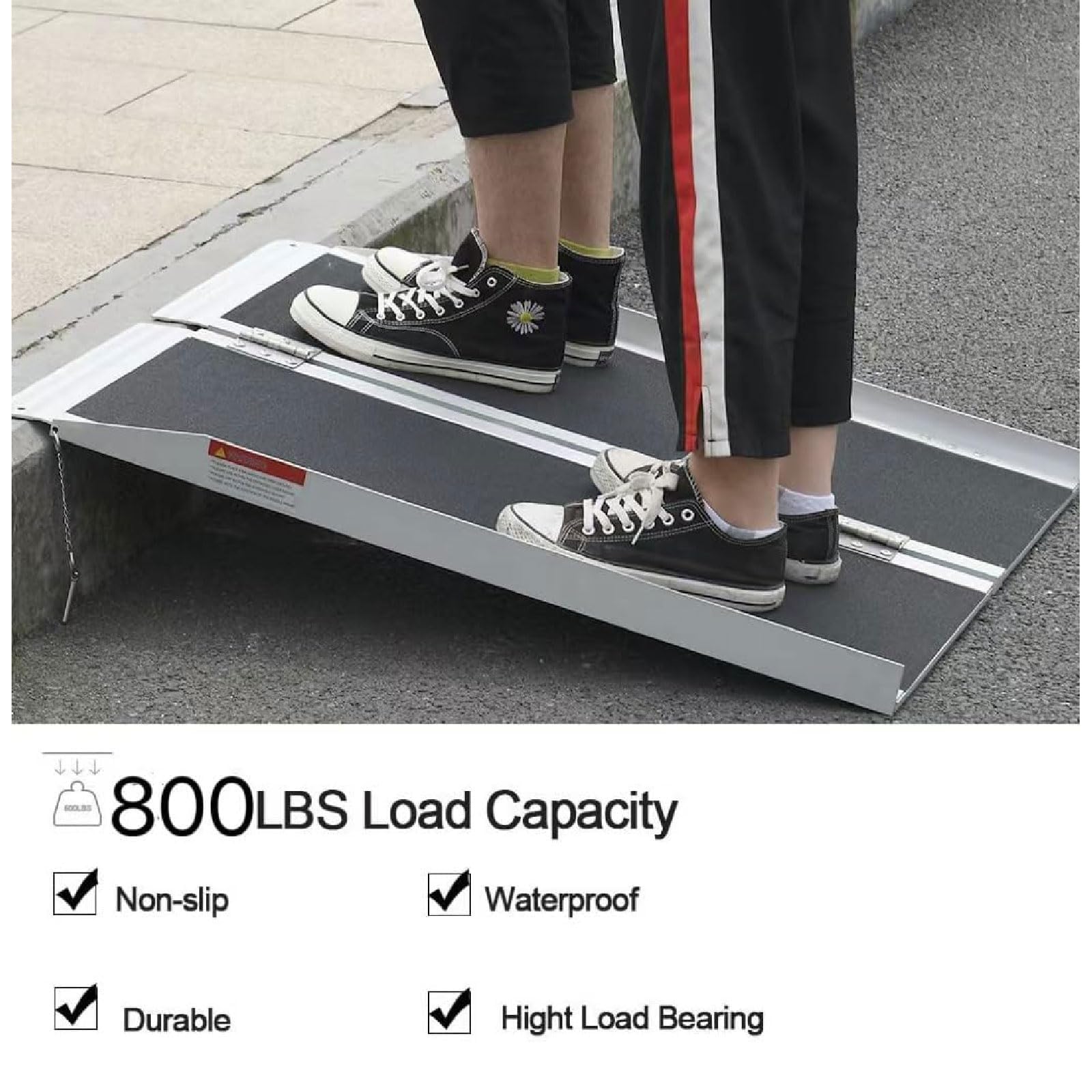 Rampa De Carga De Aluminio For Movilidad Portátil, Rampa Plegable Antideslizante For Silla De Ruedas, Escalera For Subir Motocicletas, Rampa De Umbral For Escaleras, Puertas, Bordillos, 800 Libras(36.