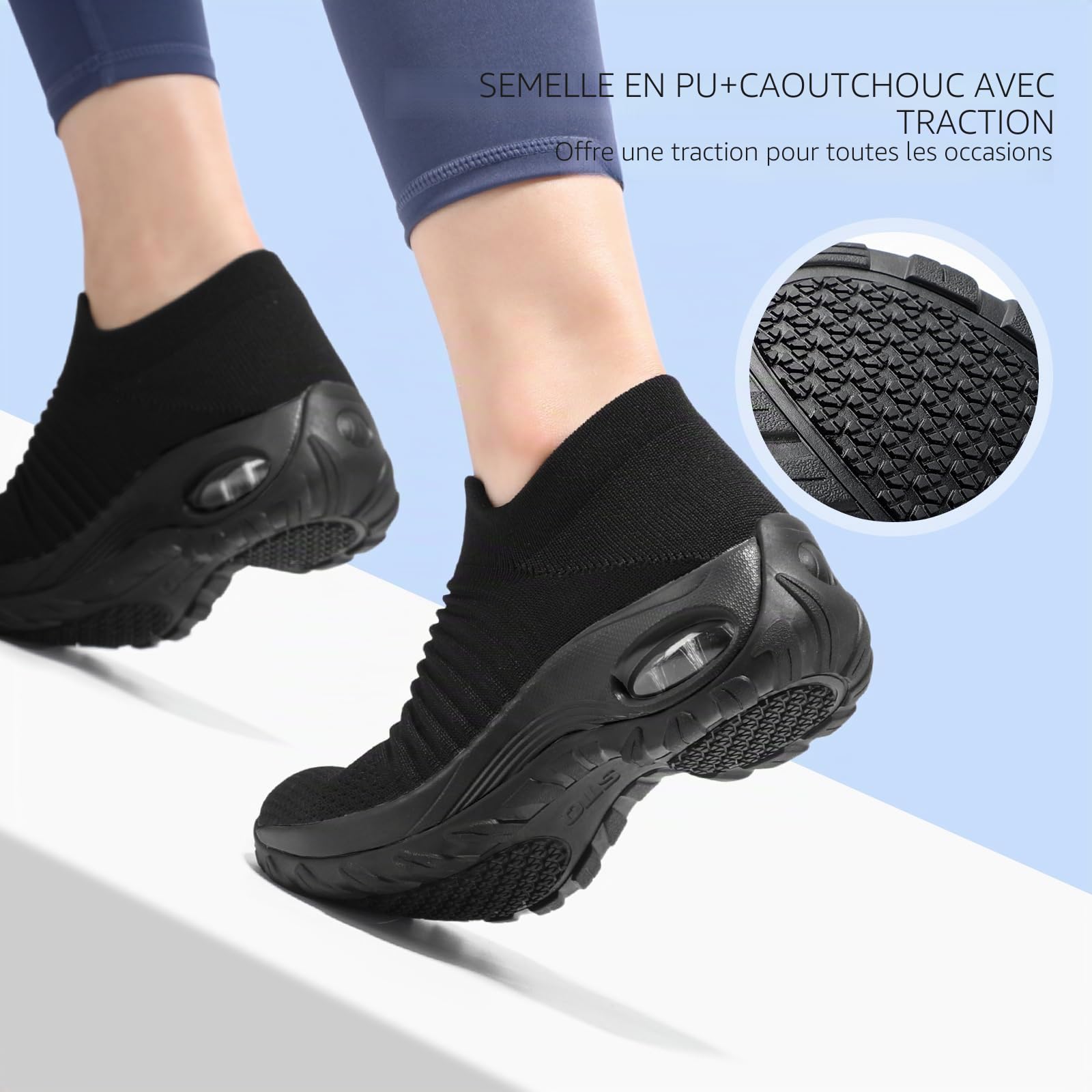 HKR Basket San Lacet Femme Chaussures de Orthopédique Marche Mode et Sport Travail Tennis Confortable Chic Femme Ultra LéGèRe Fitness Campus Slip on Enfiler Sneakers