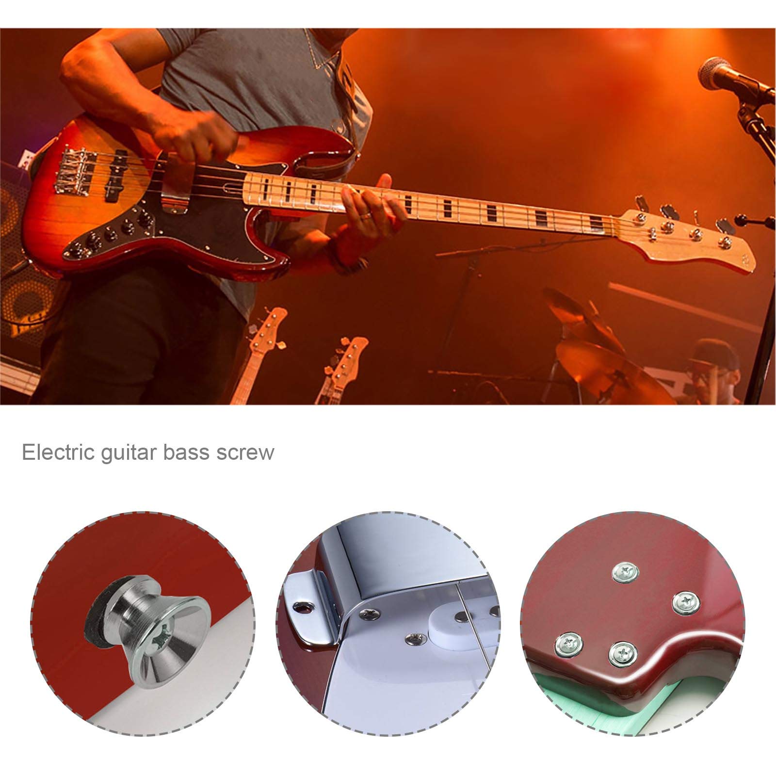 3 Poggiapolsi Per Basso Con Viti - Supporto Ergonomico Per Chitarra E Bassi - Nero - Foto 12