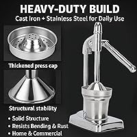 Vista 4 de Prensa de jugo de hierro fundido, exprimidor de prensa manual, exprimidor manual de hierro fundido para hacer jugo fresco de limón y naranja, fácil
