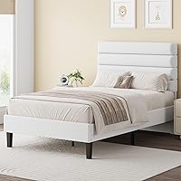 Vista 10 de Base de cama tamaño Queen con cabecero tapizado en terciopelo, base de cama plataforma tamaño Queen con soporte de listones de madera, no requiere