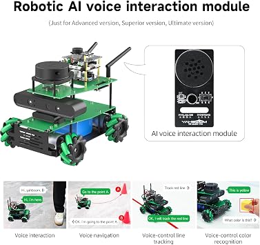 Yahboom ROS2 Robot Python Programmazione Docker Ingegneria Profondità del progetto Immagine 3D AI Kit Robotici Adulti per Raspberry Pi5/Jetson Nano/Orin Nano(Nano Superior Ver-Without Nano)