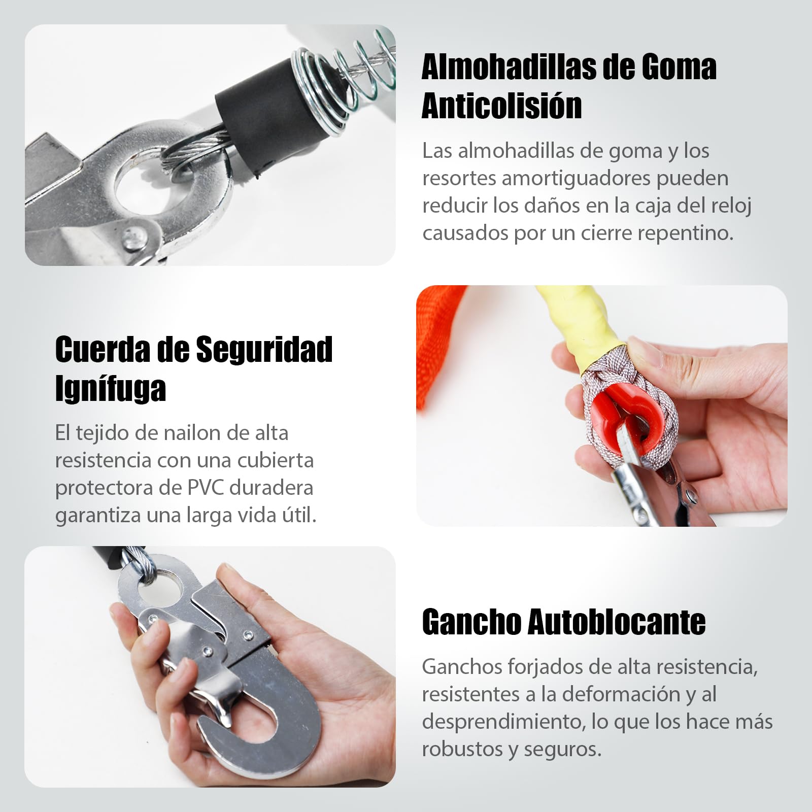 Dispositivo Anticaídas Retráctil 3–20 M con Gancho de Bloqueo | Línea de Vida Retráctil para Trabajo en Altura, Arnés de Seguridad Industrial para Construcción, Mantenimiento y Escalada