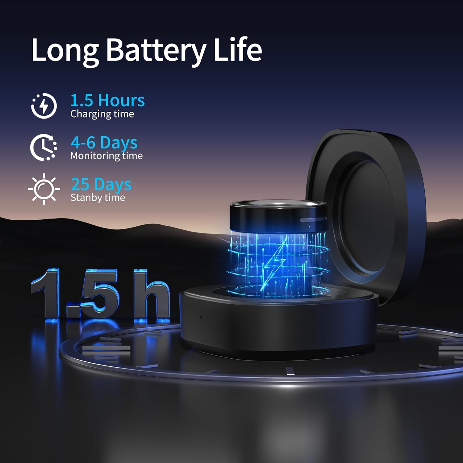 Ring Gen 1 Air, AI Smart Ring, Fitness/Sleep/Health Tracker, Vibration Reminder, No APP Fee, 6-Day Battery Life, Stress/Temp/Emotion/HR/SpO₂ Monitoring , for Android & iOS, Ceramic (Black, Size 8) - Image 3