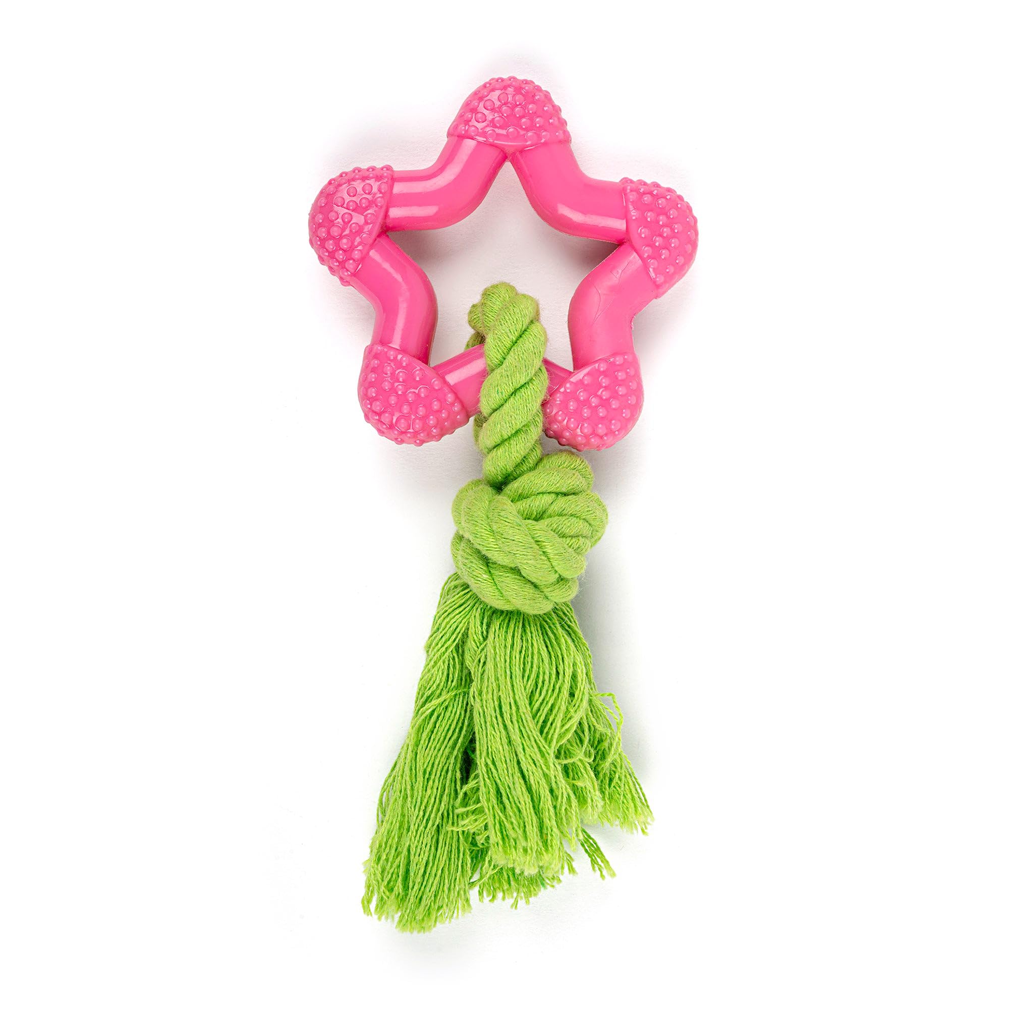 Heads Up For Tails Rubber, Cotton Fabric Thread Star Teether Chew Dog Toy - Pink & Green, 17 Cm X 7 Cm (B0D9J4RMT9) Amazon Price History, Amazon Price Tracker