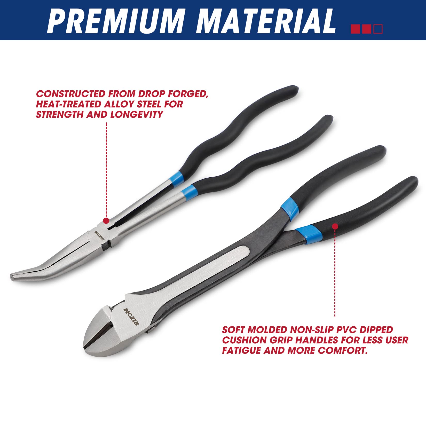 LEJOSTOL Lot De 5 Pinces à Bec Aiguille Extra Long De 27,9 Cm De