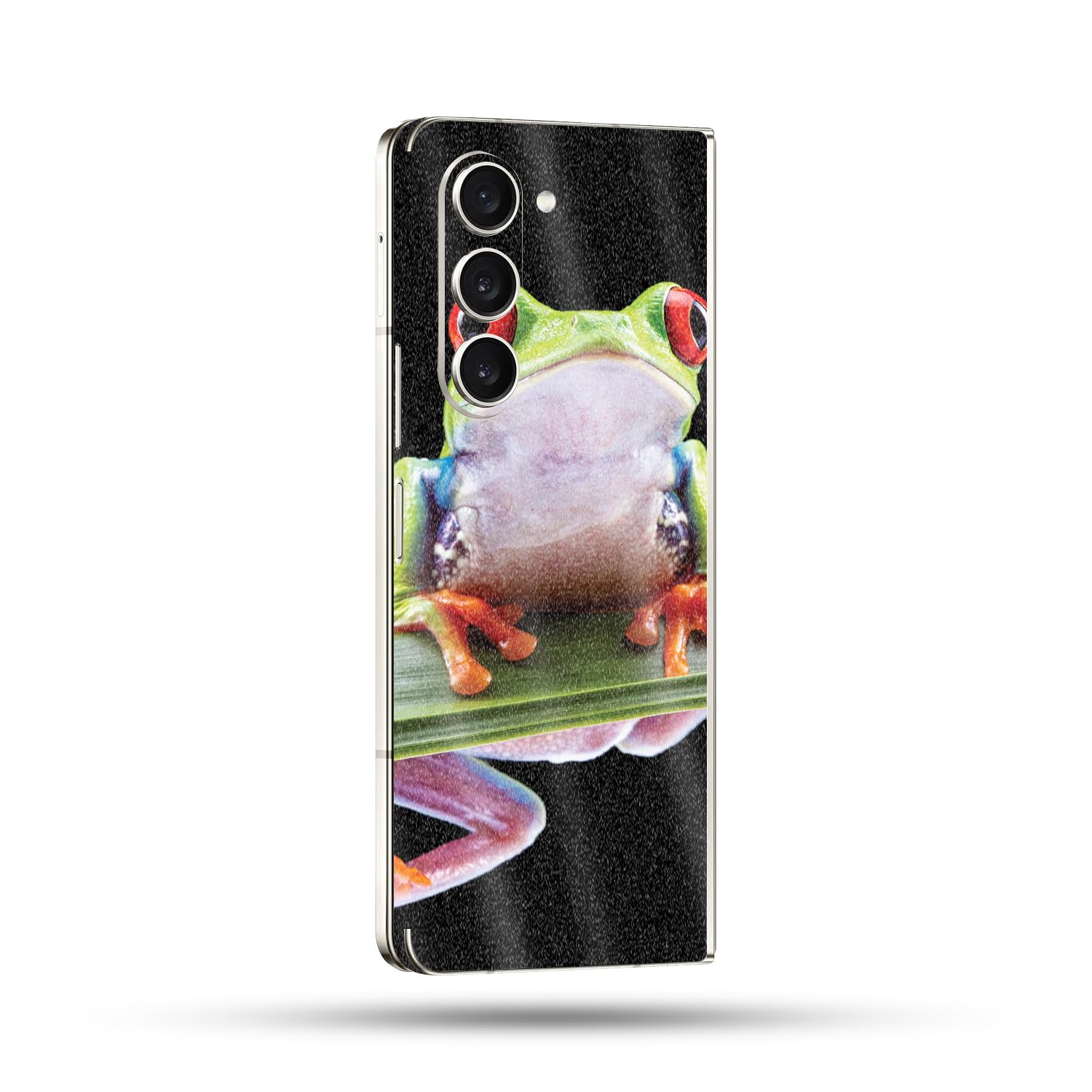 MightySkins Glossy Glitter Skin Compatible With Samsung Galaxy Z Fold 5 Full Wrap - Hangin Tree Frog | Protective, Durable High-Gloss Glitter Finish | Easy To Apply and Change Styles | Made in the USA