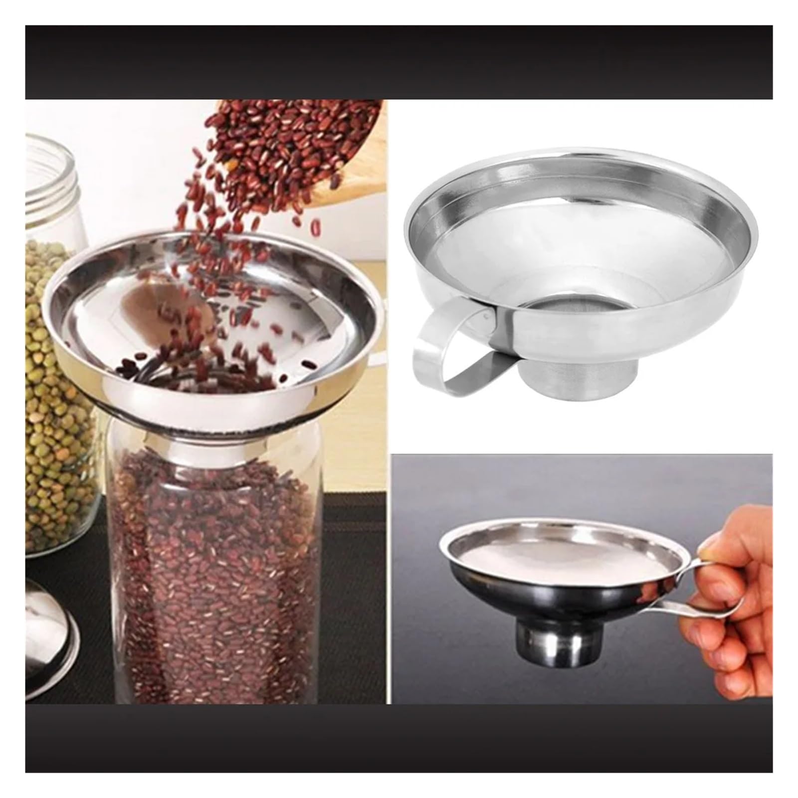 Funnels (hogar y Cocina) Embudo de Boca Ancha de Acero Inoxidable, tolva for enlatado, Embudo de aderezo for Ensalada Gruesa, Lata de Boca Ancha for Aceite, Vino, Herramienta de Cocina