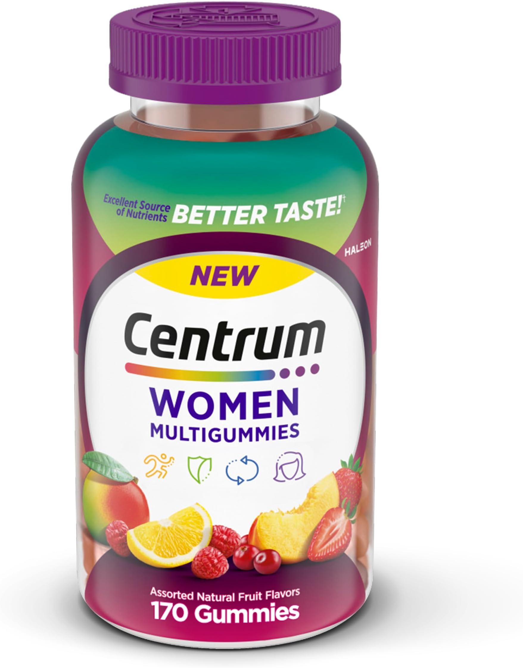 MultiGummies for Women 18+, Gummy Multivitamin, Assorted Natural Fruit Flavor - 170 Count