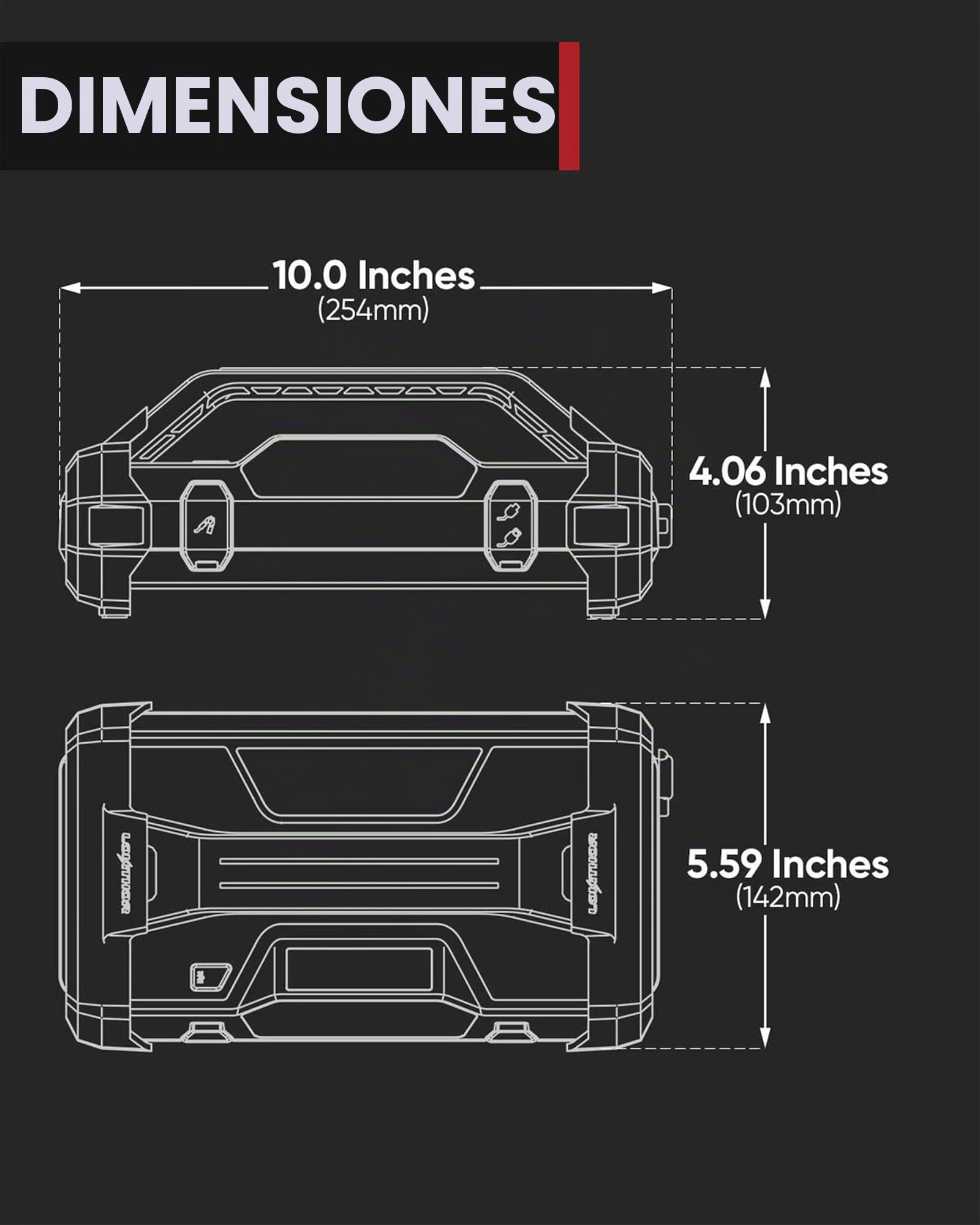 LOKITHOR JA300 Arrancador de Coche 1500A con Compresor 150 PSI | Compresor de Aire de 150 PSI y Pantalla Digital, para Motores de Gasolina 7,0L y Diésel 4,5L