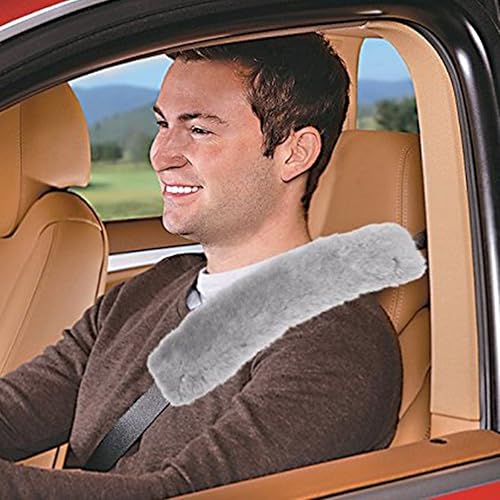 Miniatura 3 de Zone Tech - Cinturón de seguridad para automóvil, cómodo y suave, 4 unidades, color gris exuberante, cinturón de seguridad de alta calidad, cómodo y