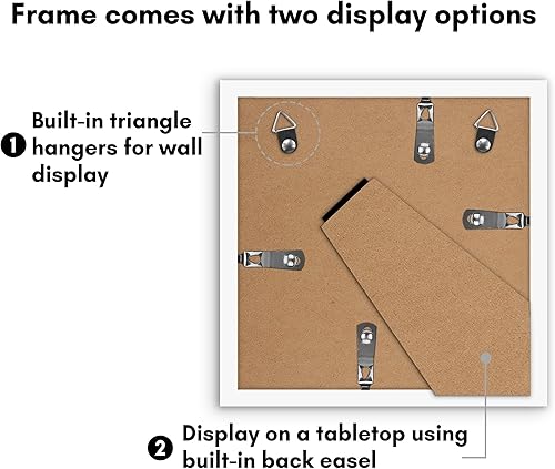 Vista 490 de Americanflat Portarretratos de 8 x 12 pulgadas con plexiglás pulido, juego de 2 portarretratos de 6 x 8 pulgadas con paspartú o para fotos de 8 x 12