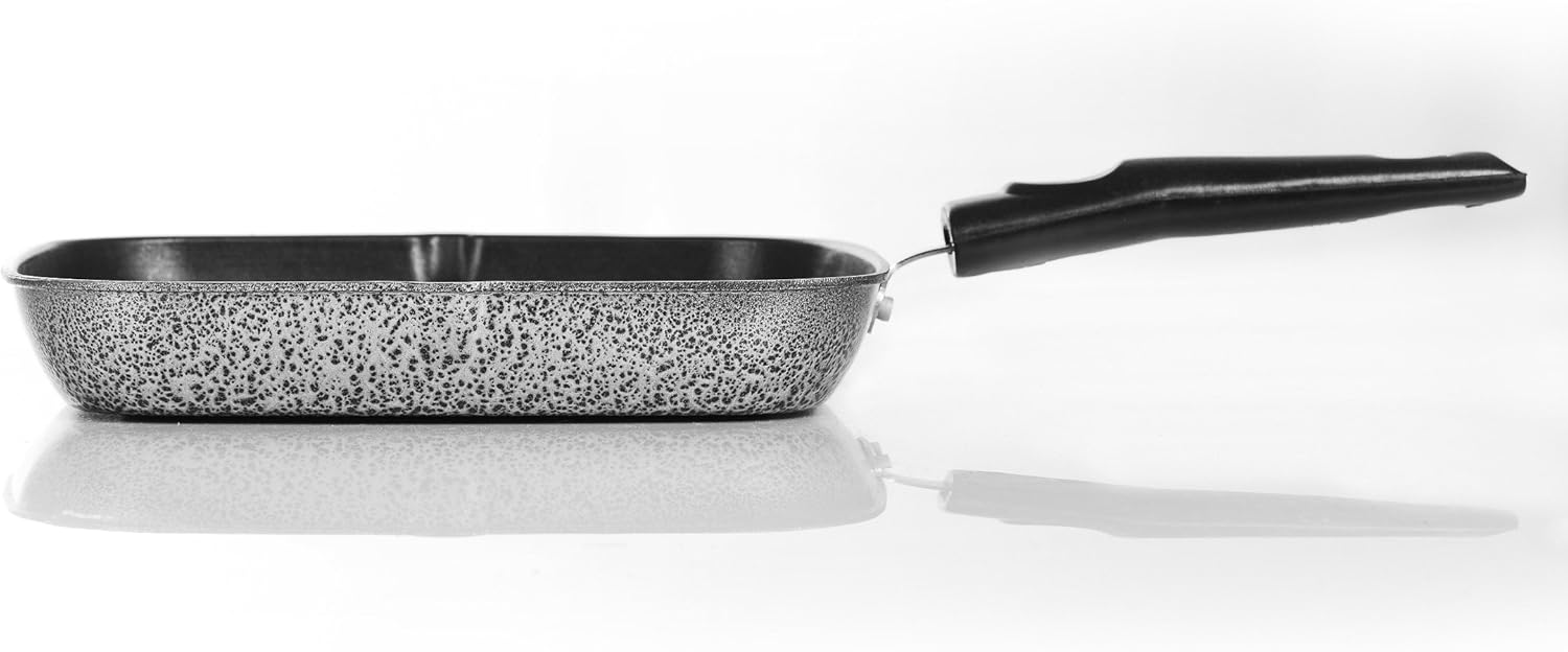 Sumeet Alluminium Non Stick Grill Pan for Sandwich, Toast Gas Stovetop and Induction Friendly 26 X 24 cm, Silver