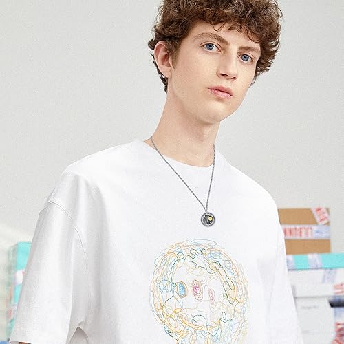 Vista 679 de Collar con colgante de plata de ley 925 con medalla de San Patrón, joyería religiosa para hombres y mujeres, con cadena de acero inoxidable 316L