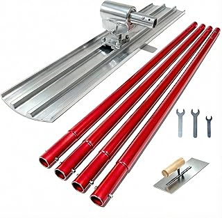 48" x 8" Bull Float Concrete Finishing Kit, Magnesium Alloy Round End Cement Float with Adjustable Bracket, 4 x 56" Extension Handles & Hand Trowel for Flatwork, Screeding and Paving