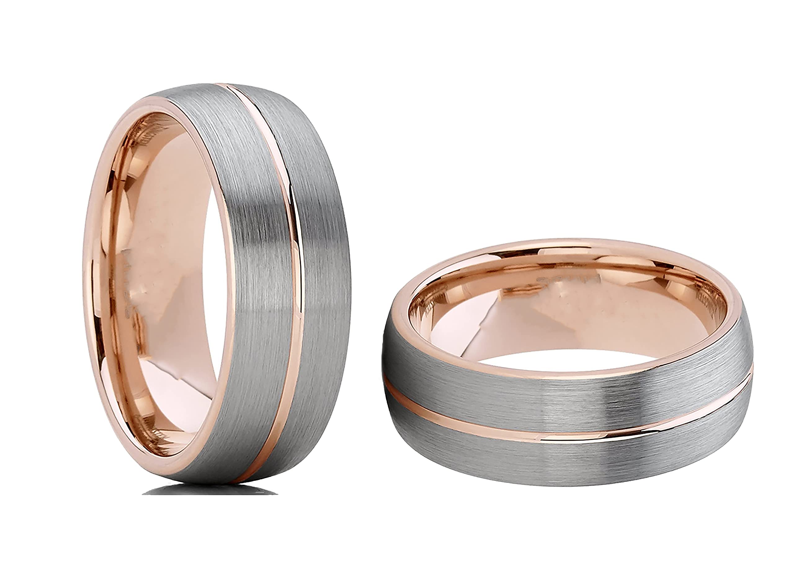 ipop retail Qui Qui Men and Women's Stainless Steel Couple Rings Jewelry Band (US Size 7 And 9)-picture-50