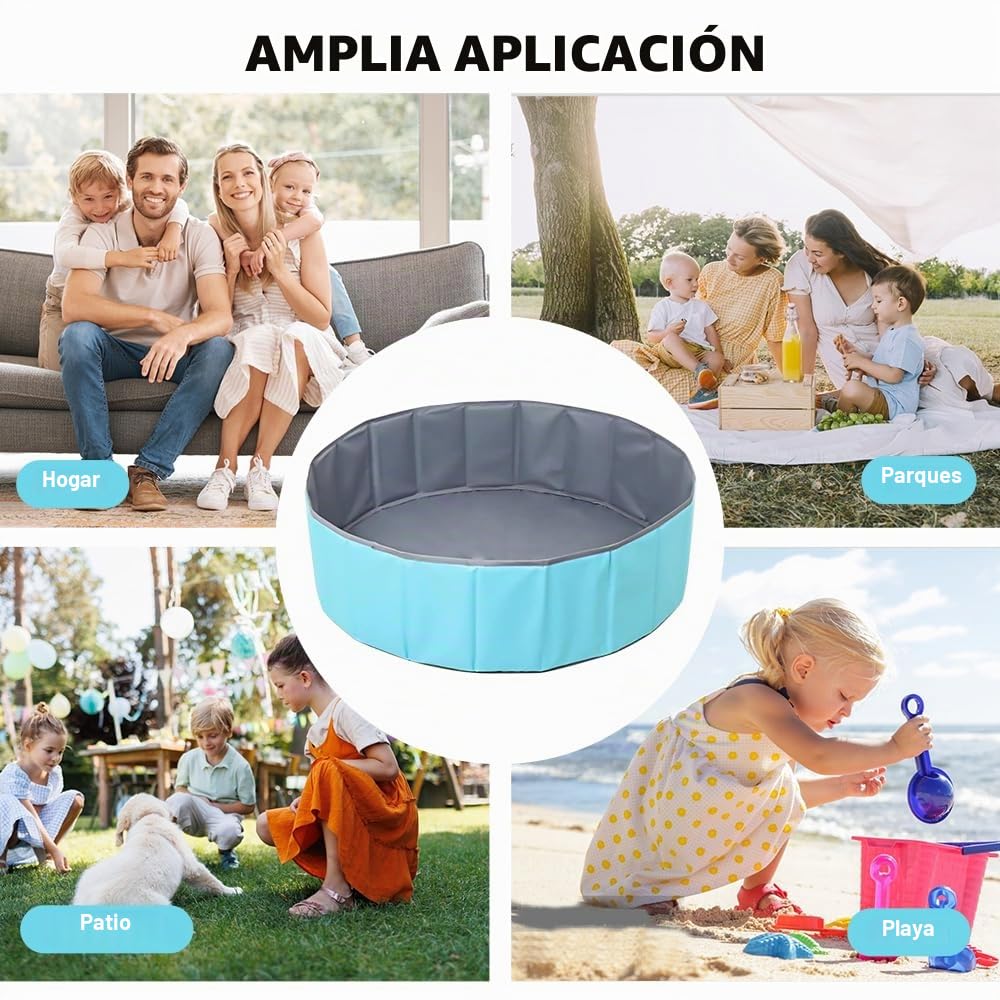 Piscina de bolas plegable de 80 cm para niños, niñas, jóvenes, guardería, portátil, para perros, gatos, interior y exterior, bolas no incluidas (azul)