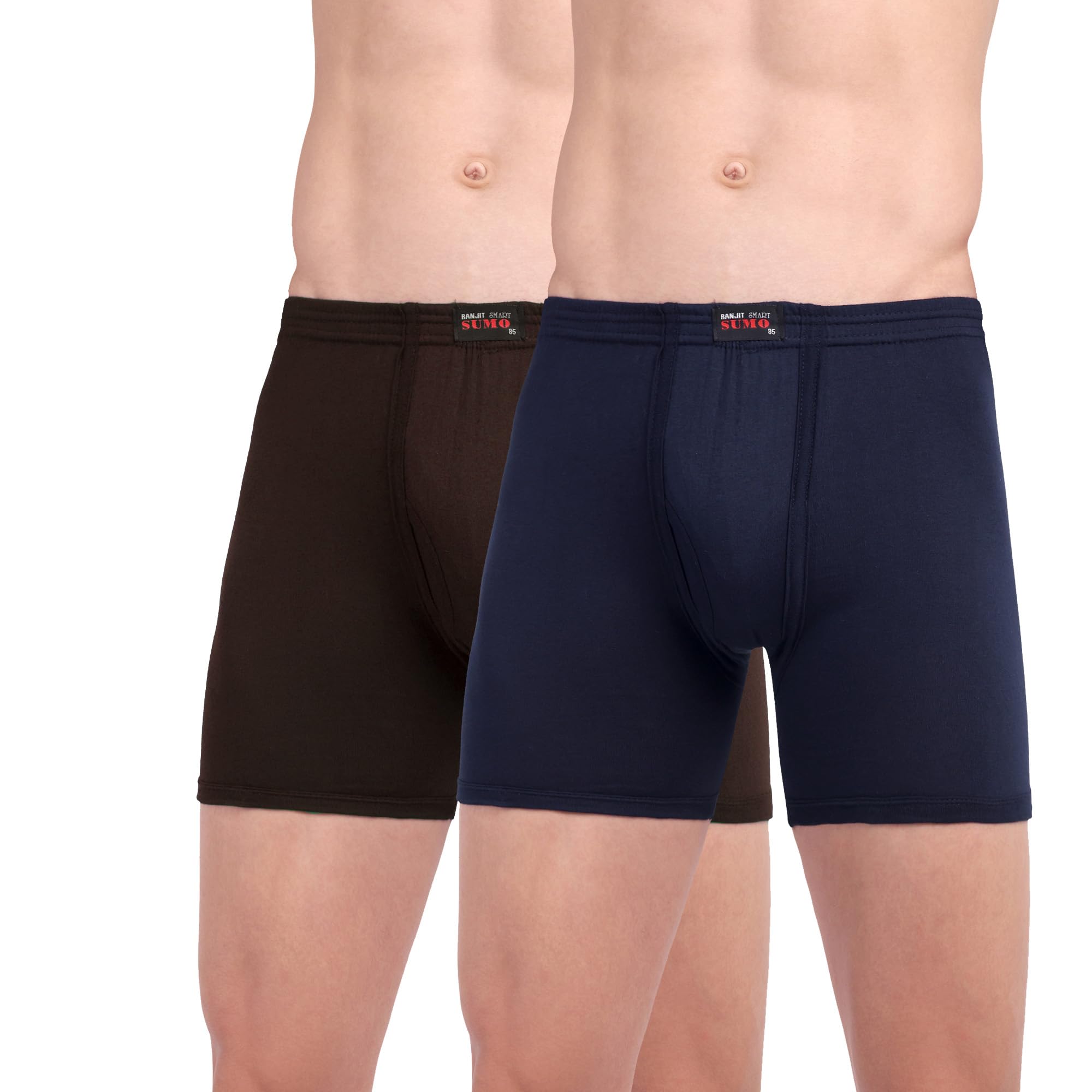 Trunks for Men's Long Cotton Underwear, Breathable Stretchable Underwear with Extra Leg Coverage, Comfortable Supportive Fit for Gym, Sports & Daily Use, Pack of 2-image-44