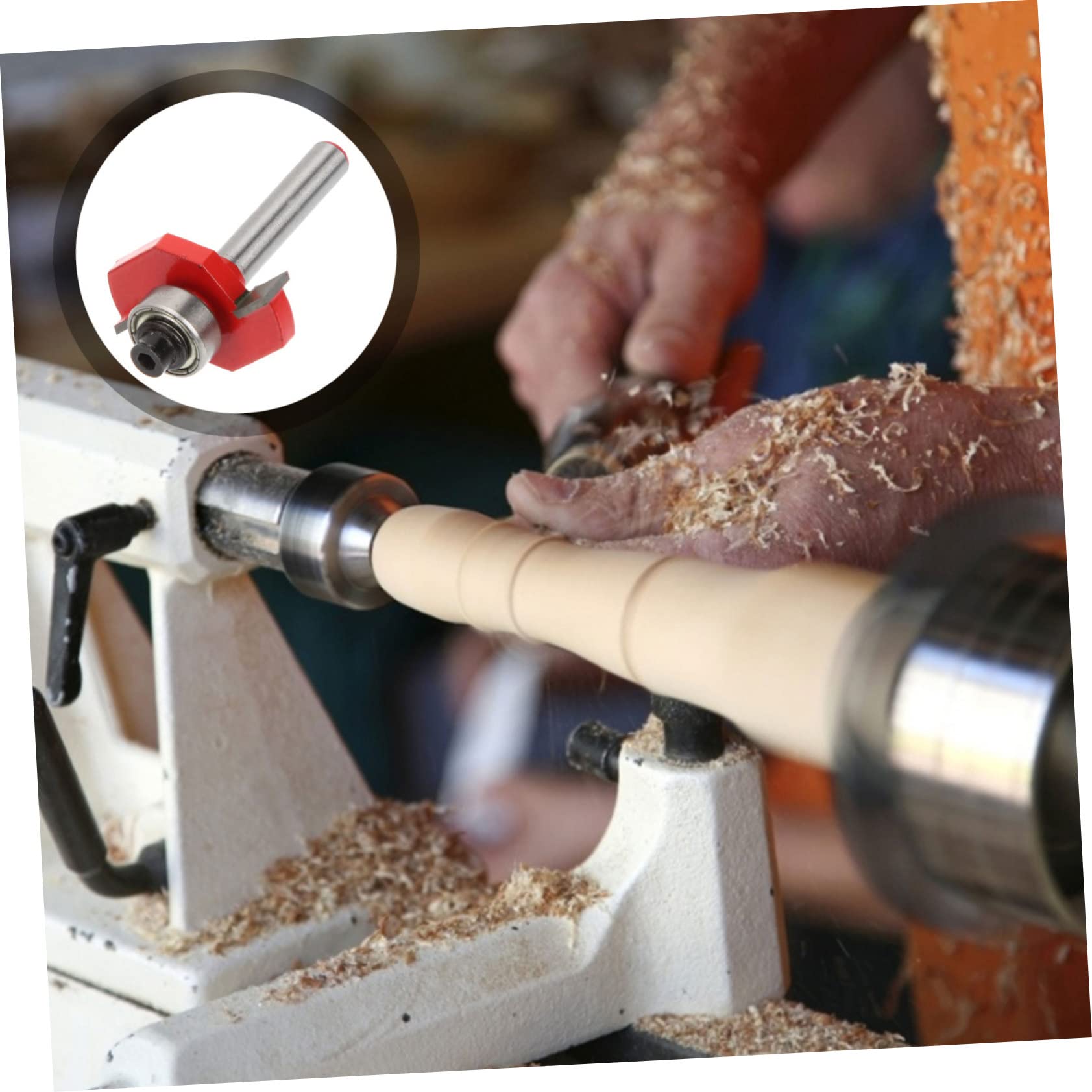 Housoutil Decorative Edge Router Bit T-Type Knife 1/4 Inch Router Flush Trim Bit CNC Router Bits for Cutter Woodworking Tool Sturdy Efficient