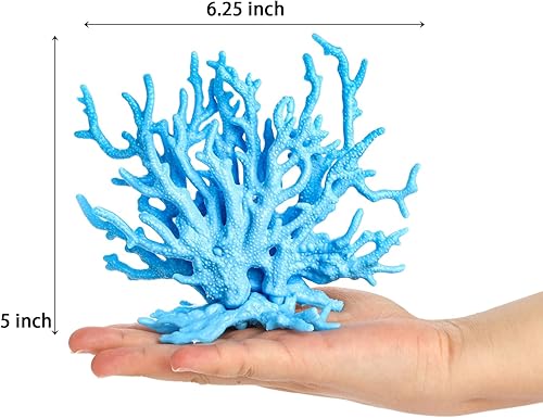 Miniatura 2 de TOPZEA Paquete de 4 decoraciones artificiales de coral para acuario, arrecife de coral sintético de plástico, lindas decoraciones para pecera,