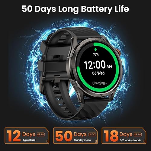 Miniatura 3 de KOSPET Magic R10 - Reloj inteligente con GPS para hombre, cuerpo de acero inoxidable, batería de 50 días, resistente al agua de 5 ATM, 180 modos