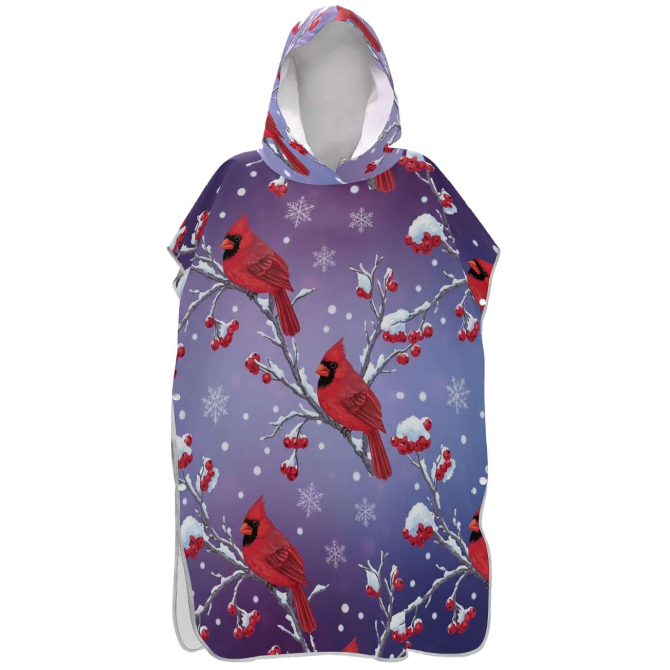 Poncho de surf adulte peignoir plage capuche grande taille unique oiseaux