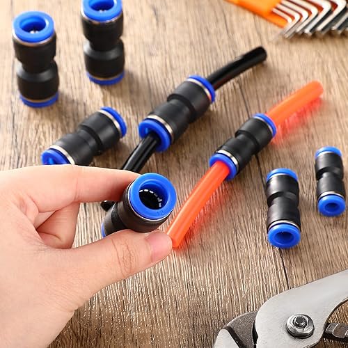 Miniatura 6 de Konohan 100 piezas de accesorios de manguera de aire accesorios de línea de aire recto empuje a enlace 4 6 8 10 0.472 in Conectores neumáticos de