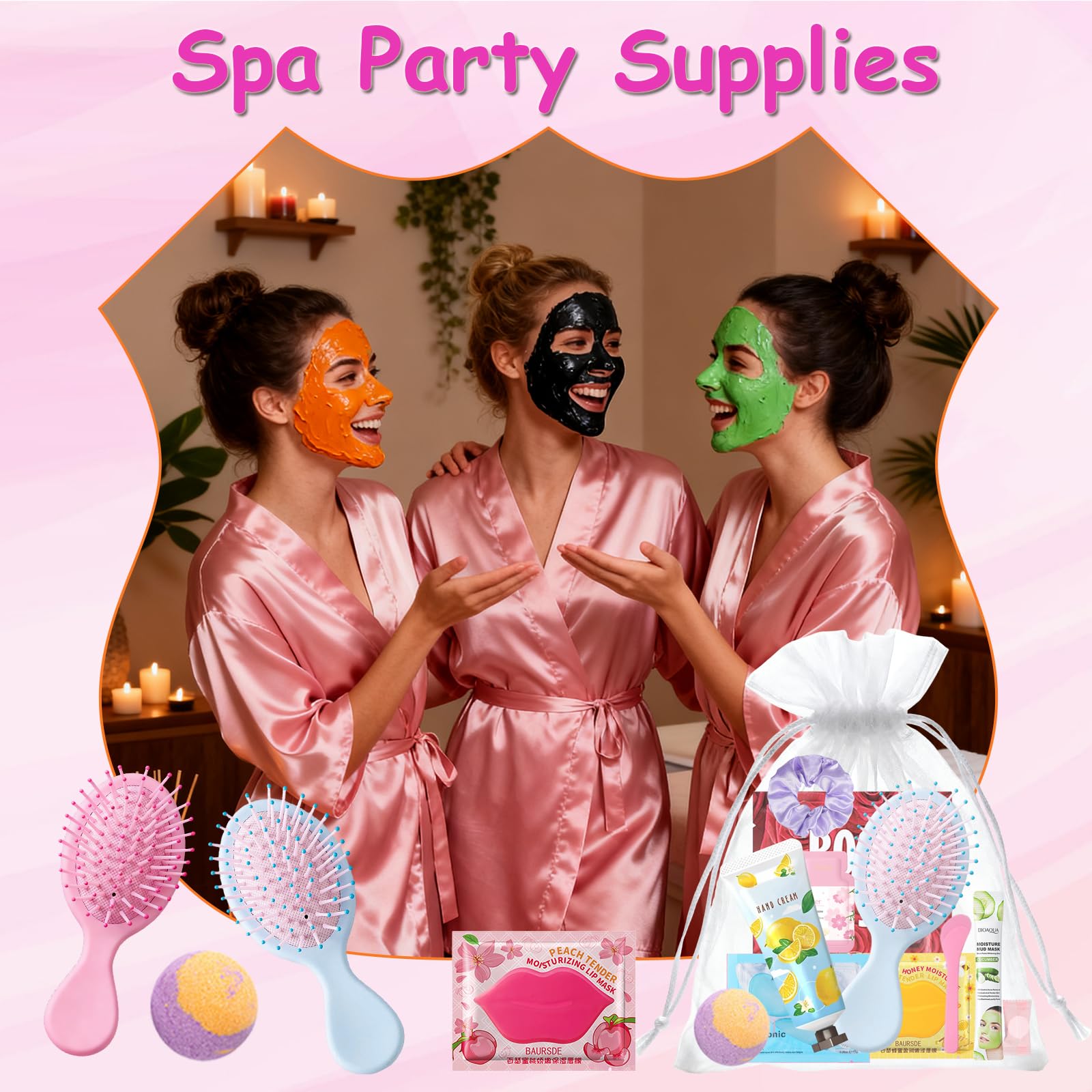 130-Piece Spa Party Supplies Kit with Skincare, Beauty Accessories and Gift Bags