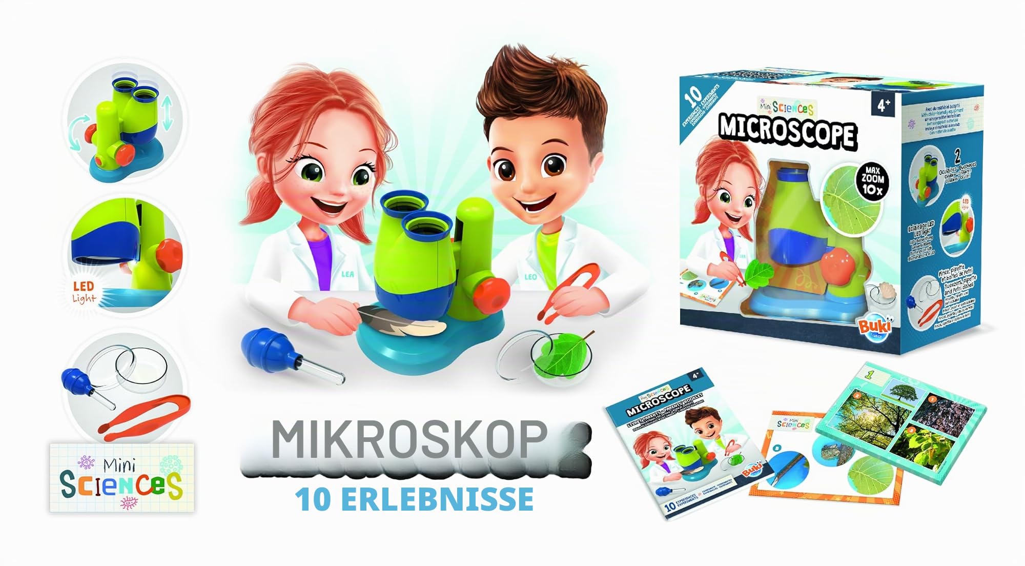 Buki - 9003 - Mini Wissenschaften - Mikroskop, Weiß