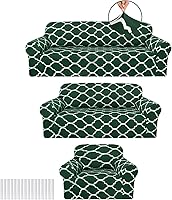 Vista 12 de Peryiter Juego de 3 fundas para sofá para sala de estar, fundas para muebles de sofá y sillones, funda para sillón con brazos, protector de muebles