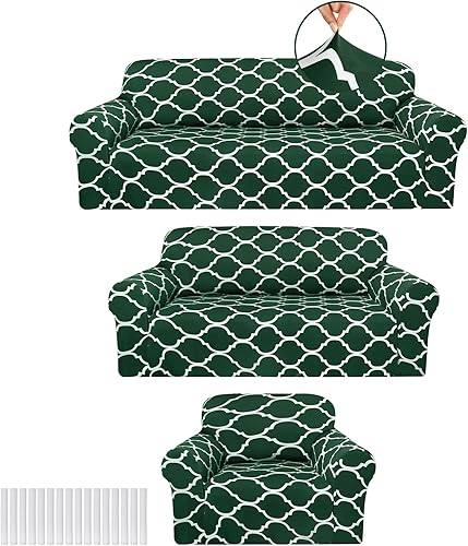Miniatura 12 de Peryiter Juego de 3 Fundas para Sofá para Sala de Estar Fundas para Muebles de Sofá y Sillones Funda para Sillón con Brazos, Protector de Muebles,