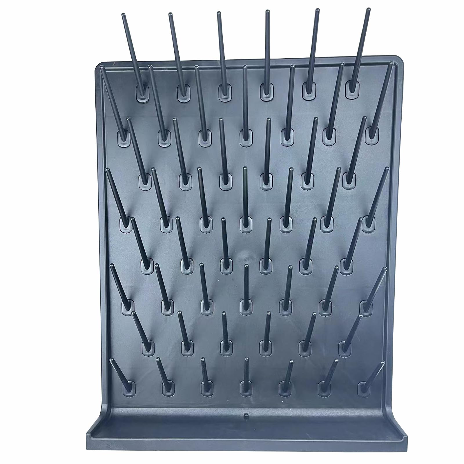 Rack di asciugatura da laboratorio 52 pioli armadi da laboratorio rack di asciugatura in vetro telaio nero per pulizia per utensili da laboratorio scolastici più recente installazione nascosta