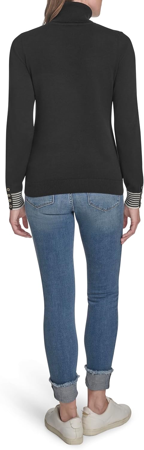 Tommy Hilfiger Womens Long Sleeve Cotton Turtleneck Light Weight Sweater - Image 4