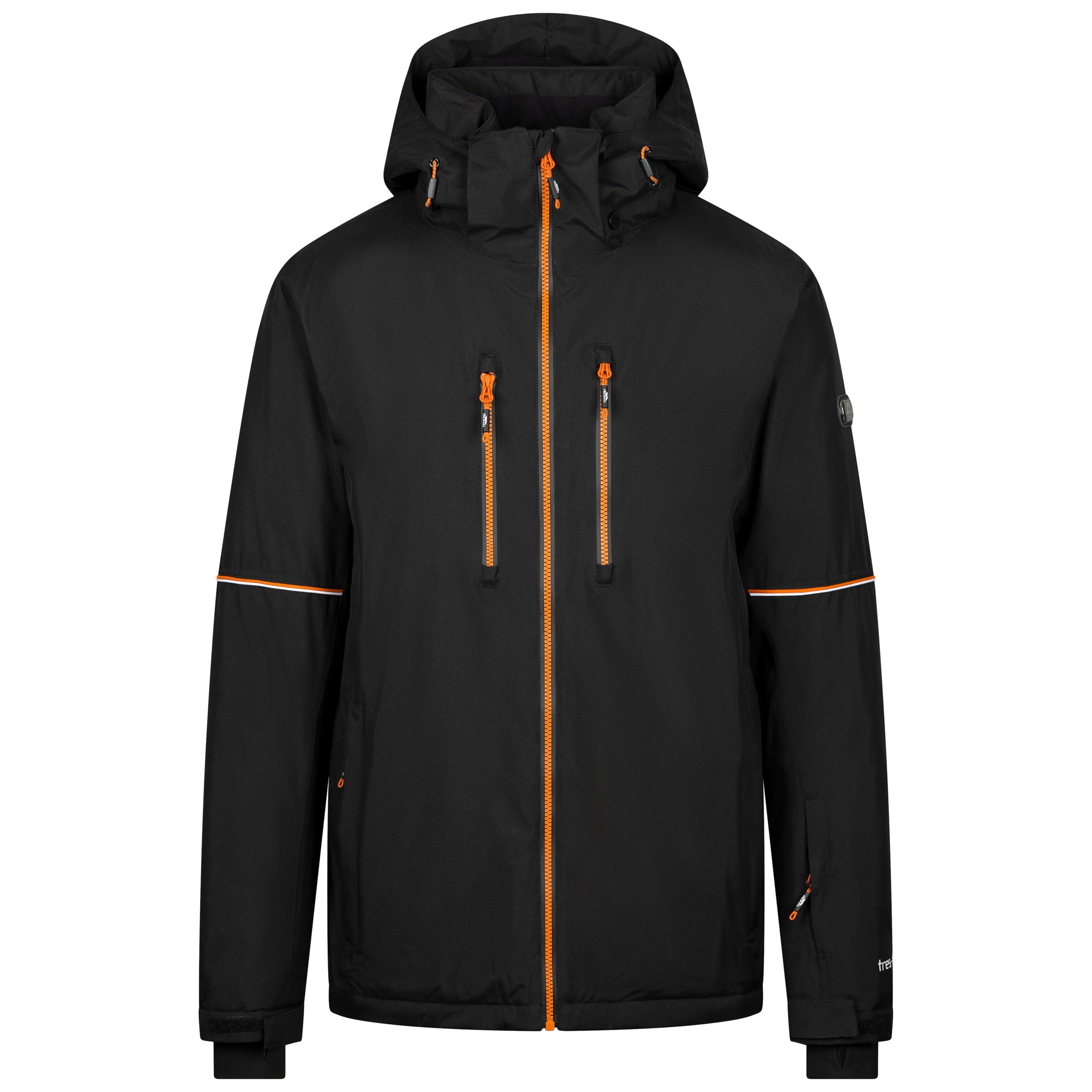 Trespass Mens Ski Jacket Joseph - Padded, Waterproof, Windproof, Detachable Hood, Water Repellent Zips, Chest & Lower Pockets, Snowskirt, Ventilation, Adjustable Cuffs, Polyester Shell