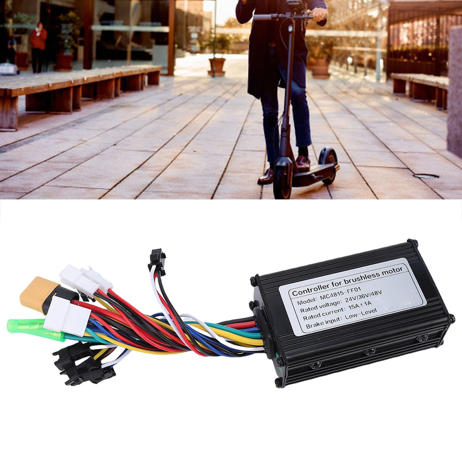 15-A-Fahrradmotor-Controller, Aluminiumlegierung, Bürstenloser 3-Modus-Motorcontroller mit Lampenkabel für 250-W-Motoren, Sorgt für Gleichmäßige Geschwindigkeitserhaltung und