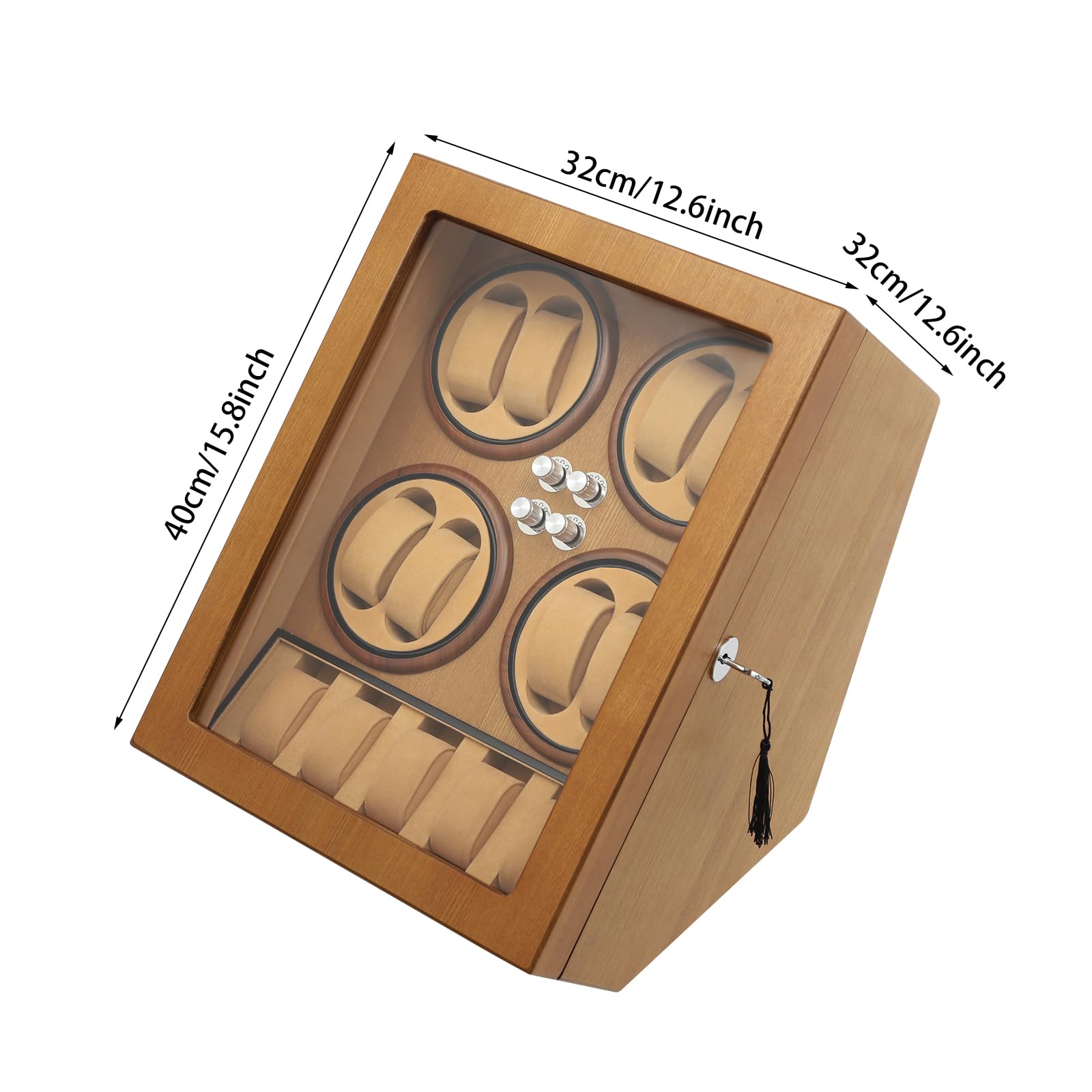 AGULIUM Watch Winder for Automatic Watches, 8 Winding & 5 Storage, 4 Rotation Mode, Automatic Watch Winders Box with Quiet Motor and LED Light, Rotating Watches Winder Case, Watch Rotator Spinner