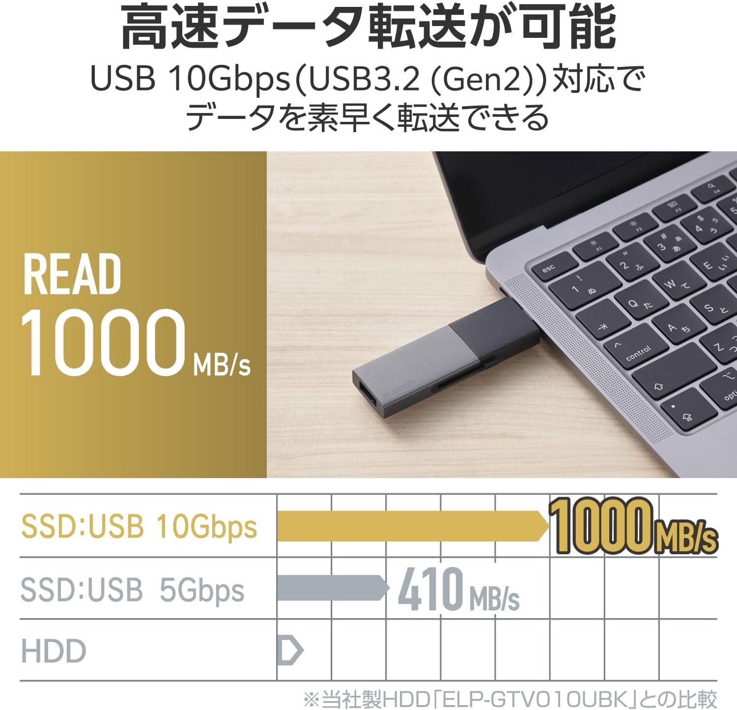エレコム SSD 外付け 2TB USB3.2(Gen2) 【公式通販】